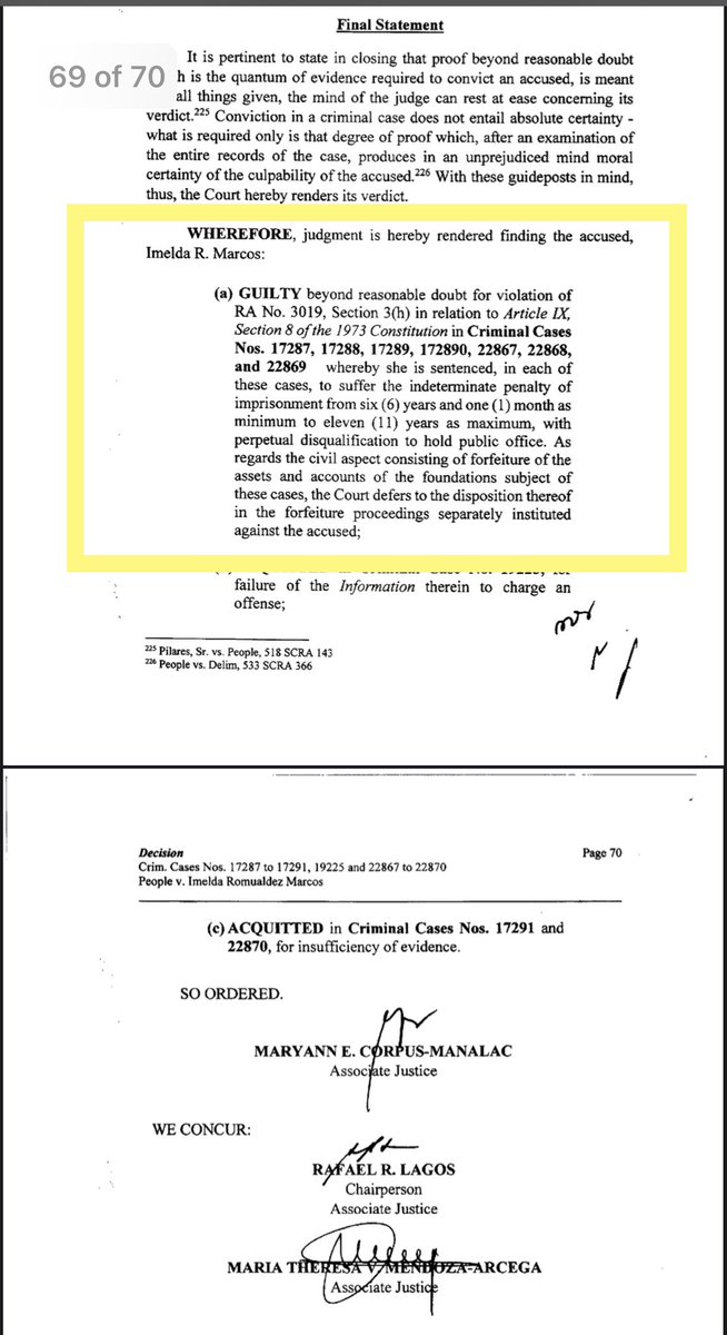 And before “where is the criminal case” Marcos trolls come in, here’s WHY the anti-corruption court found Imelda Marcos GUILTY of corruption: she set up at least 14 Swiss companies to hide the $680M the Marcoses stole — the ill-gotten wealth I helped recover in 2003.