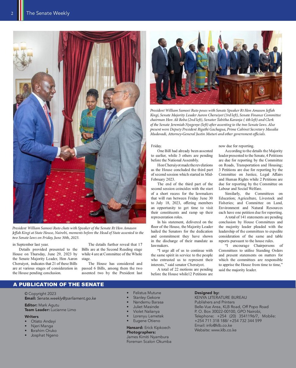 HonAmasonKingi's tweet photo. Get incisive, up-to-date news on the Senate of the Republic of Kenya in The 
@Senate_KE Weekly #Senateweekly https://t.co/HmIERzQCY4