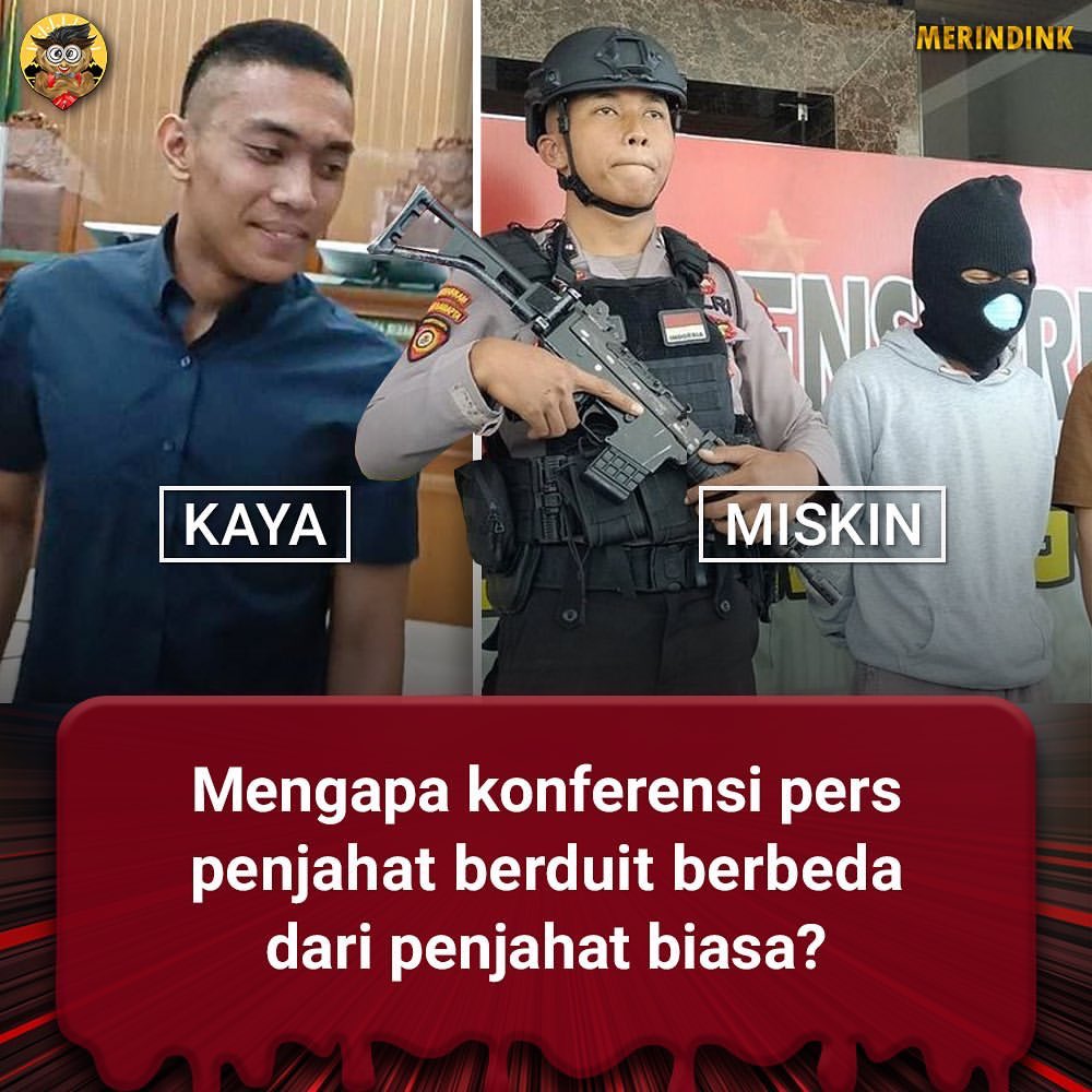 Masih menjadi misteri, mengapa konferensi pers pada penjahat berduit tampak berbeda dari penjahat biasa?