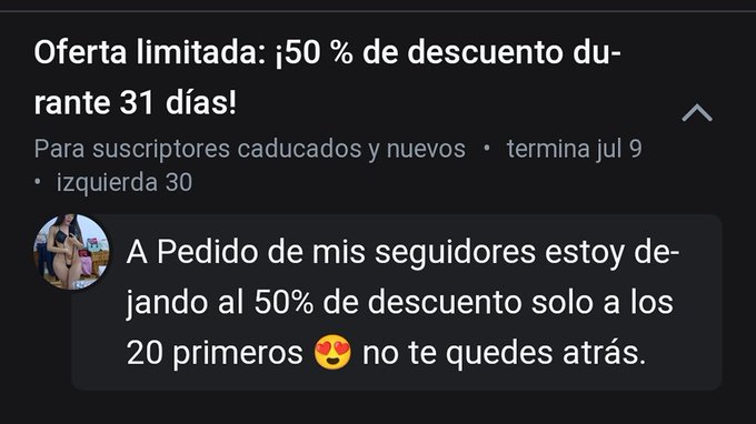 Me comentaban siempre que algunos no pod&iacute;an ver los descuentos que hac&iacute;a, pero ya solucione eso, ahora