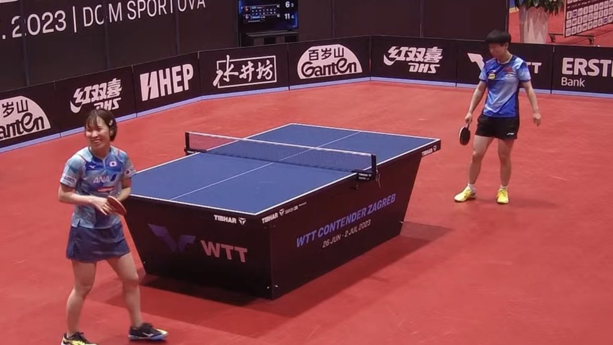 Wow! Miu #Hirano beats world number one Sun Yingsha 4:3 in an epic match at #WTTZagreb #TableTennis