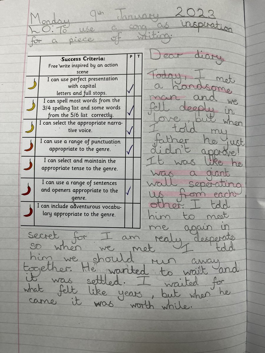 MissR_LKS2's tweet photo. @carveresque @S69287383 @TeachingChap @Year6T @Mr_H_Primary @SteElleCity89 I played them the song, gave them the lyrics and then we spoke about what story she was telling and who the characters were and their feelings throughout the song. Then said they could write whatever they wanted out of what we had covered so far. https://t.co/FjLX4qVe5n