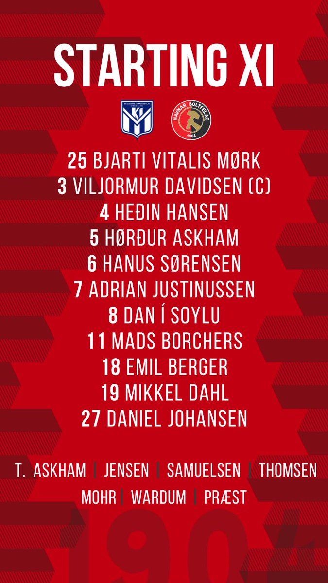 Starting XI! Let's go boys! #havnarboltfelag #football