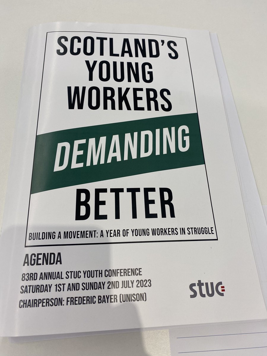 Great weekend with our <a href="/unite_young/">Unite Scottish Young Members</a> delegation at STUC Youth Conference in Clydebank.

Particularly important motions passed on peace &amp; international solidarity.