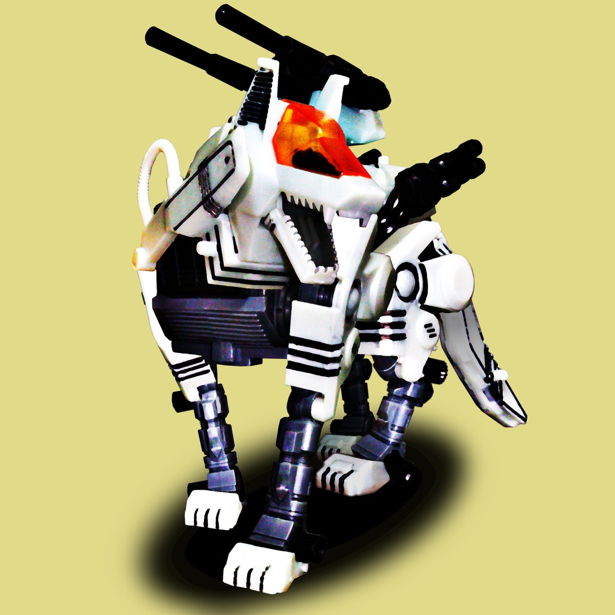 masouryu's tweet image. アクスタ発注後、微妙に手が空いたので作ったもの。
頭・胸・腰をそれぞれ角度を変えて撮影し、切り取ったものを重ねている。
それにしても……足が短い。
#コマンドウルフ
#commandwolf