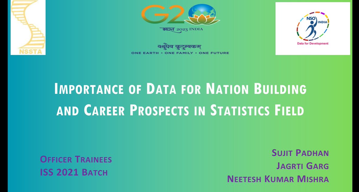 SujitPadhan1's tweet photo. Delivered a talk on "Importance of Data for National Development and Career Prospects in Statistics Field” along with my friends and colleagues @jagrti_iss @The_RealNeetesh 

Many thanks to @rpandey111, Kumar Skand (ISS 2021) and @nick20_s for supporting us in the Q&amp;A round https://t.co/jegFxlX8yt