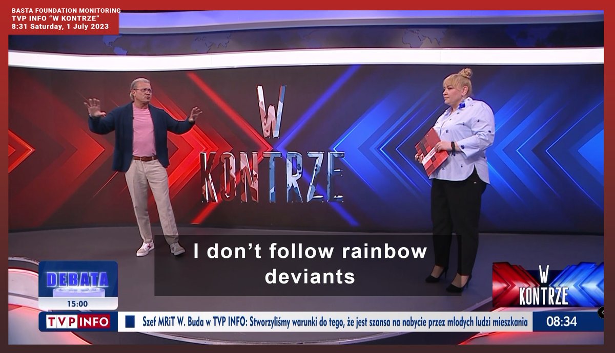 The #MediaFreedomAct is legislation that could protect #PublicServiceMedia governance and people from hatred. Hate is not freedom of speech. Here is one of many examples how Polish TV is commenting on LGBT people.  @EBU_HQ @KRRiT__ @EUI_CMPF @EBU_Policy