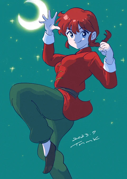 1時間ちょいで描けた…!#らんま #ranma 