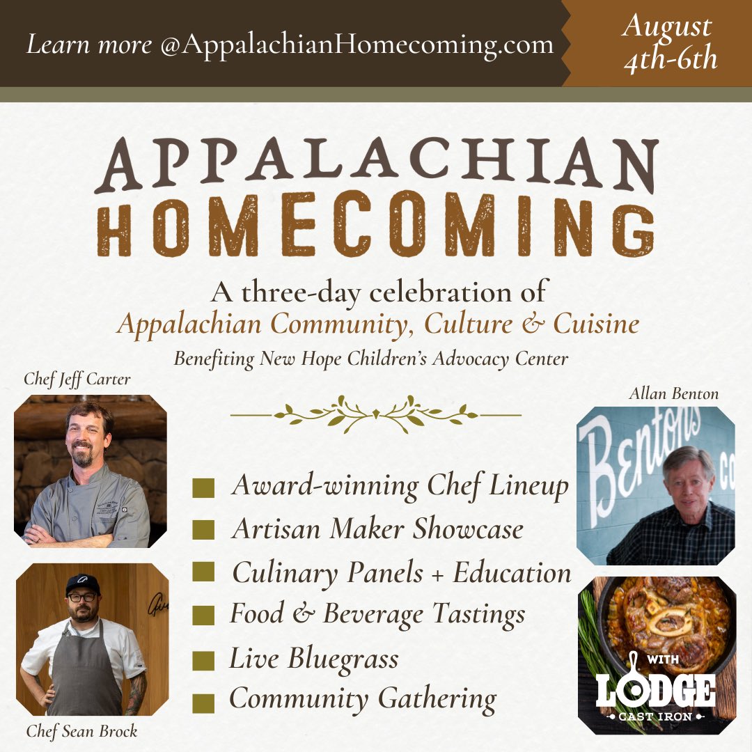 🎉 🎉 Join us for an extraordinary celebration of modern #Appalachian community, culture, and cuisine at Dancing Bear Lodge &amp; Appalachian Bistro's inaugural Appalachian Homecoming event! Mark your calendars for August 4th to 6th and get your tickets now at AppalachianHomecoming.com
