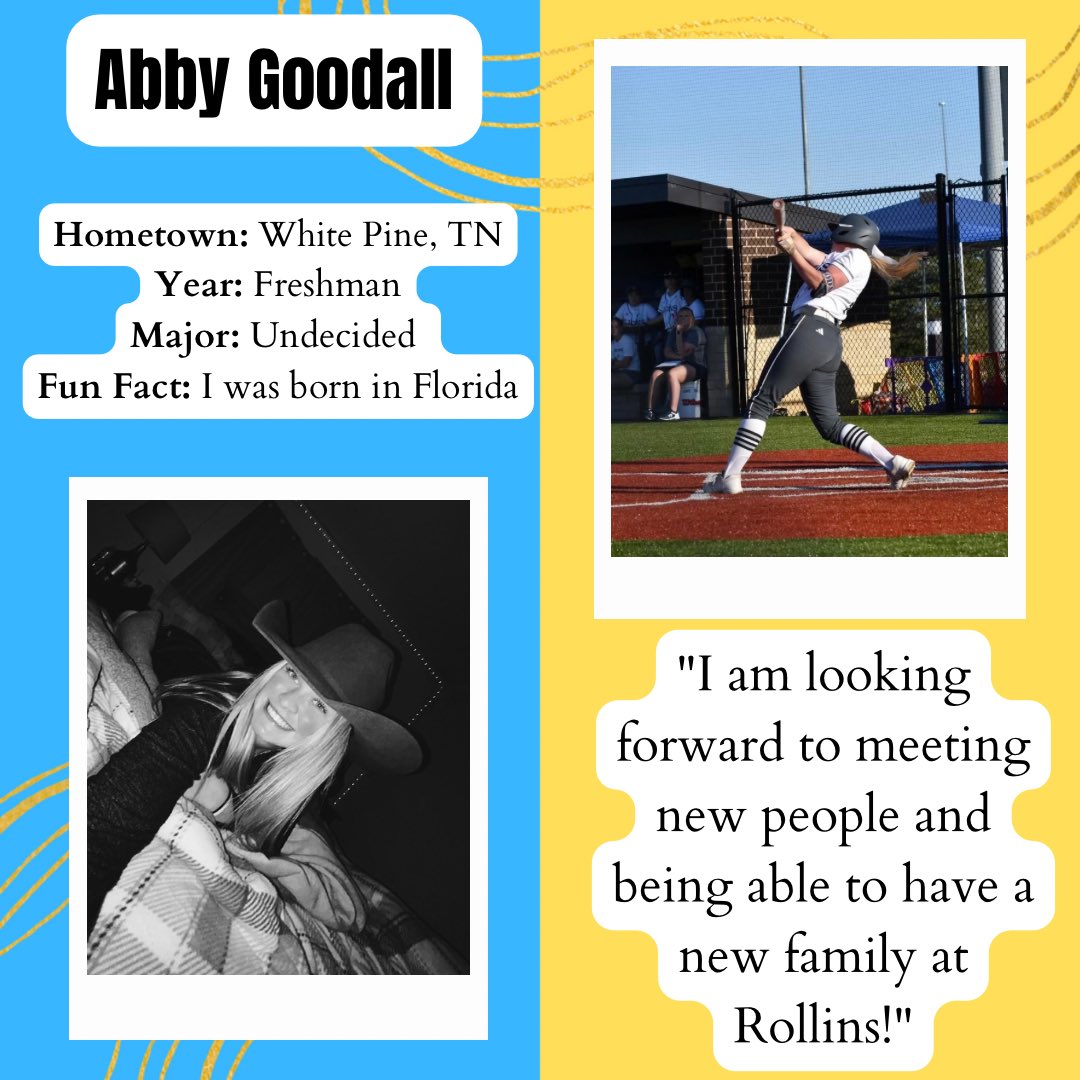 RollinsSoftball's tweet photo. Let’s run it back for some more newcomer introductions 😎⚓️

Welcome Hayley, Bella, Abby, and Olivia to Rollins Softball! 🥎 We are so EXCITED for y’all to get here! 

#anchordowntarup #rollinscollege #ssc https://t.co/qFxkr9xD1F