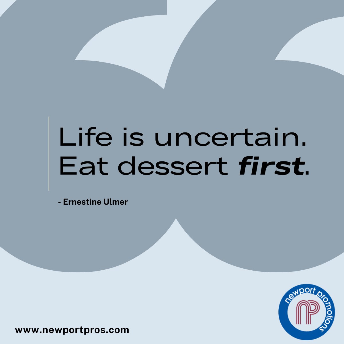 PromoDona's tweet photo. Life is short. Don’t run the risk of missing dessert!

Check out our website for hundreds of dessert-based gift options that are sure to satisfy everyone’s sweet tooth. 

https://t.co/1BbRh5FBRI

#NewportPromotions #dessert #eatdessertfirst #chocolate #chocolategifts https://t.co/zSxHBuMuAp