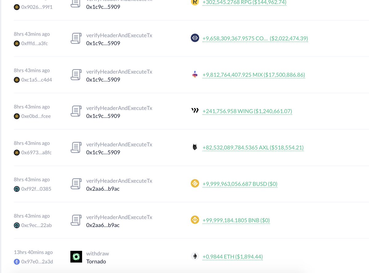 CRYPTOKSA's tweet image. #PolyNetwork
جسور الكربتو كل فترة تتعرض للاختراق الهكر 
وكل مرة يستطيعون سرقة او انتاج عملات عبر 
cross-chain Bridge ..

ما تم انتاجة و سرقة كا الآتي :
 sold 94B $SHIB for 360 $ETH, 495M $COOK for 16 $ETH and 15M $RFuel for 27 $ETH ..

المشاريع القوية تطرح حلول للاستغناء عن…