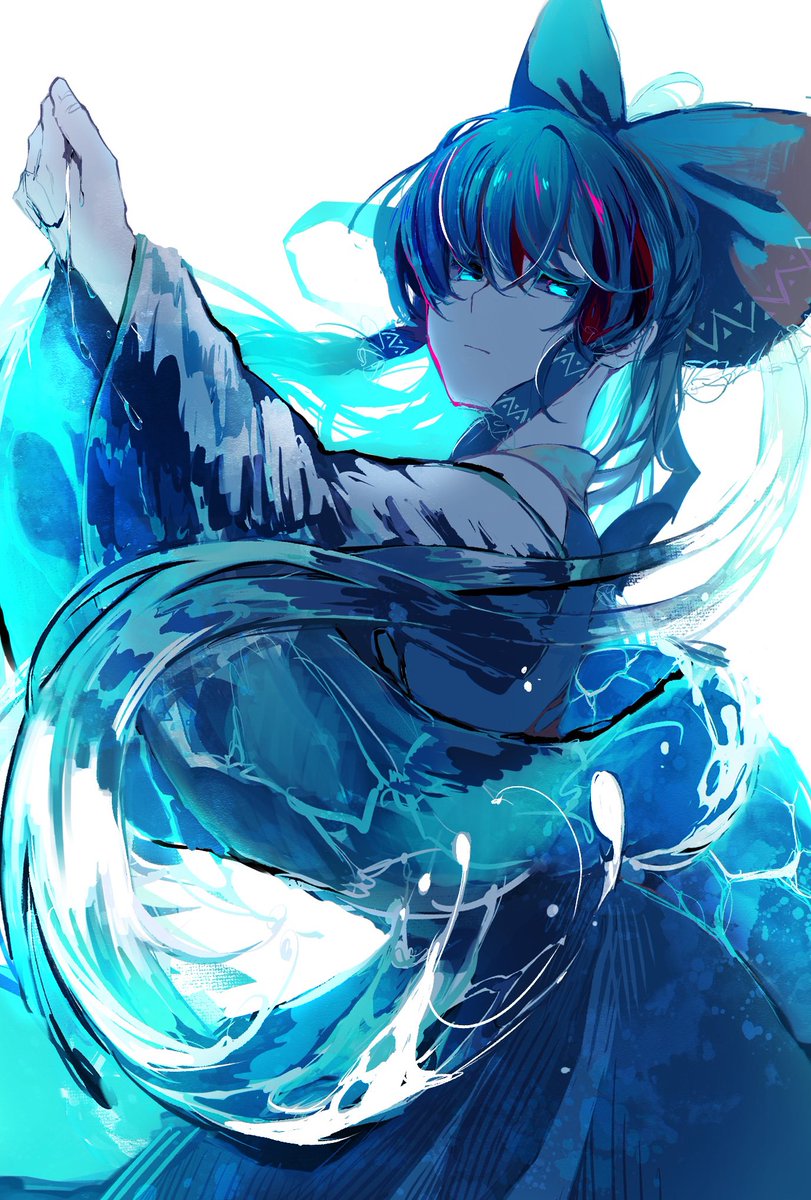 博麗霊夢 「水霊夢 #イラスト #博麗霊夢 #東方Project」|えびふらいの