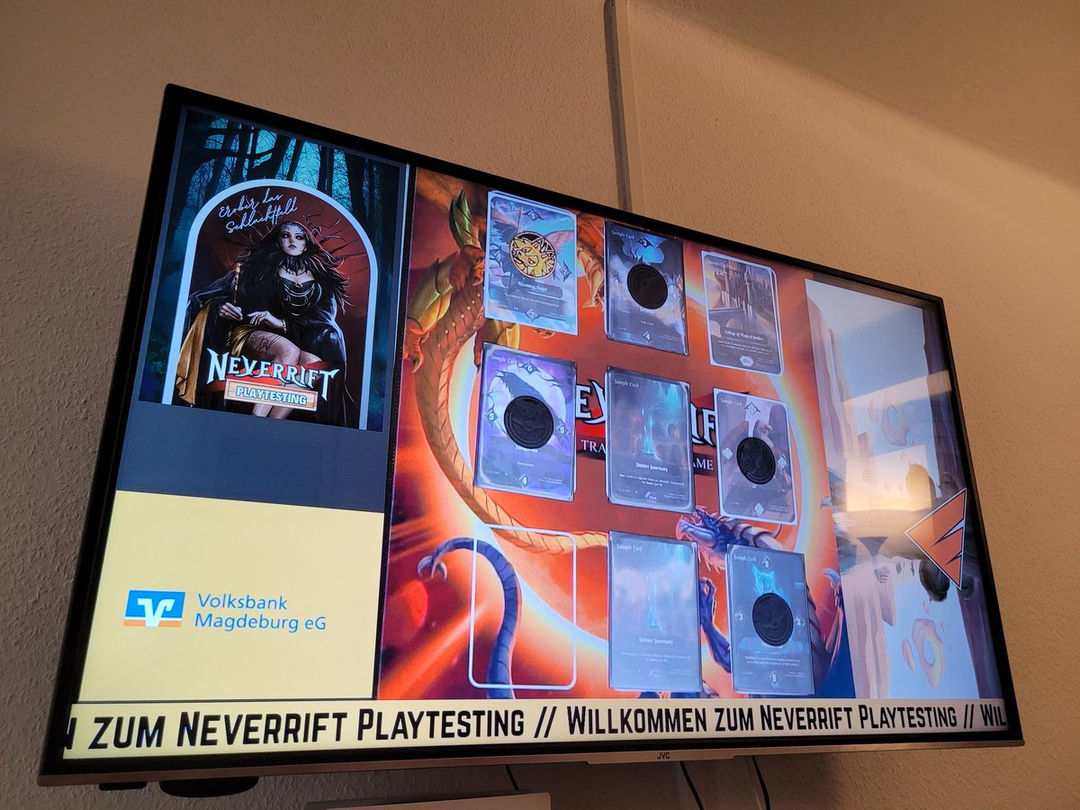Heute haben wir unsere Nachbarn von <a href="/GatetotheGames/">Gate to the Games</a> mit ihrem in Entwicklung befindlichen TCG <a href="/neverrifttcg/">Neverrifttcg</a> im Vereinsheim des <a href="/eSports_MD/">Magdeburg eSports e.V.</a> zu Gast.

Richtig nice zu sehen wie lokal gemeinsam getestet wird und 20 Leute im VH sind. 😎