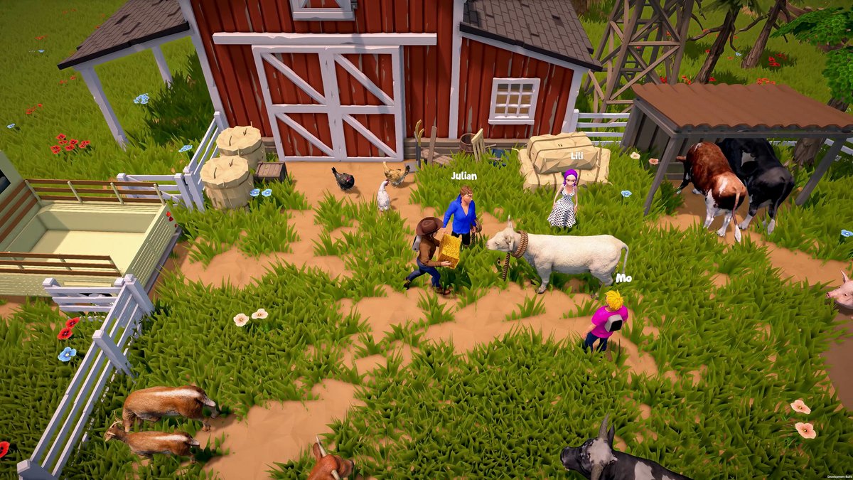 myPotatoGames's tweet photo. The Ranchers is a The Sims and Farming sim hybrid game. Raise animals, grow crops, build your dream home, explore the huge open world and befriend villagers. Enjoy different festivals, as well as get to know a cast of colorful characters, and so much more! Coming to Steam soon!🥰 https://t.co/rduAMwT31x