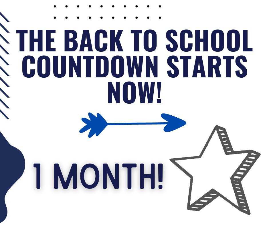 We are one month out from the first day of school!  Can't wait to see all of our Chiefs! #chiefsofsummer
