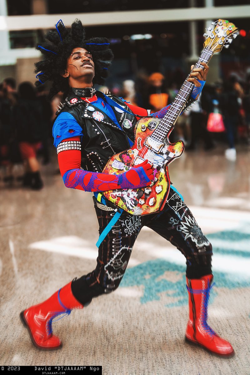 Hobie Brown the Spider-Punk from Spider-Man: Across the Spider-Verse cosplayed by @whoachriswhoa! #cosplay #animeexpo #animeexpo2023 #ax2023 @AnimeExpo