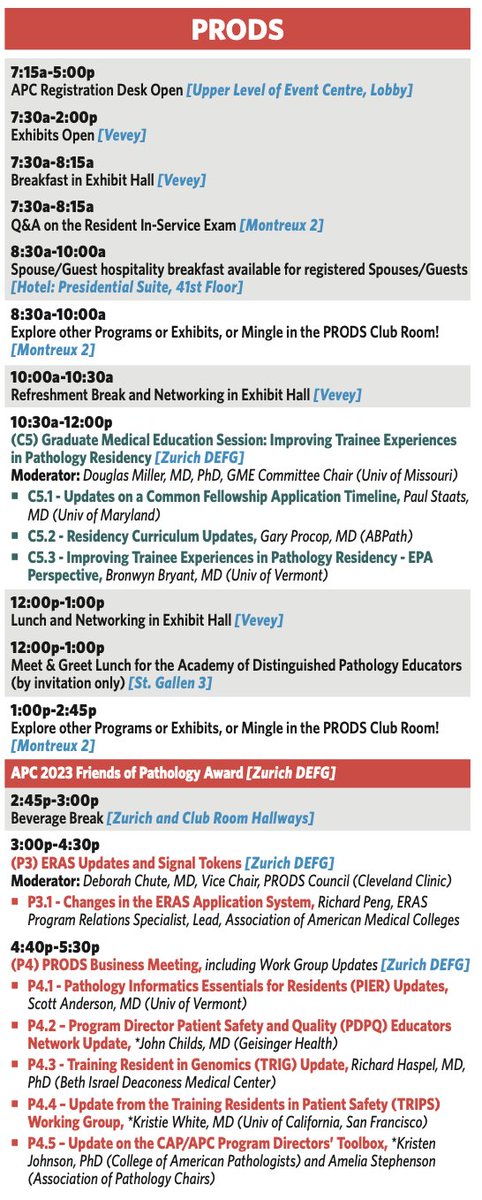 apcprods's tweet image. Good morning! View the image for today’s @APCProds #APC2023 schedule for #PRODS. #pathology