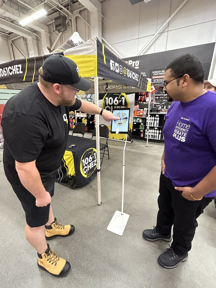 1061CHEZ's tweet photo. At The Home Depot at 1900 Baseline Rd. with the team from Enbridge Gas letting you know about the Home Efficiency Rebate Plus Program.  
We also have Home Depot gift cards.  Drop by and say hi to @PasteyJamie for a chance to win!
Here till 1pm.  
@HomeDepotCanada 
@enbridgegas https://t.co/L5Y7YyaMIk