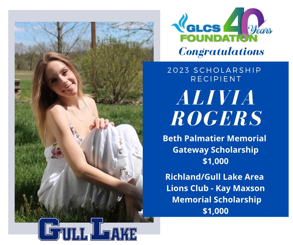 The GLCS Foundation congratulates our 2023 scholarship recipients. 43 scholarships have been awarded totaling $82,000. We’d like to celebrate them all individually too! Sincerest thanks to our generous donors who make these scholarships possible for our Gull Lake students! #glcsf