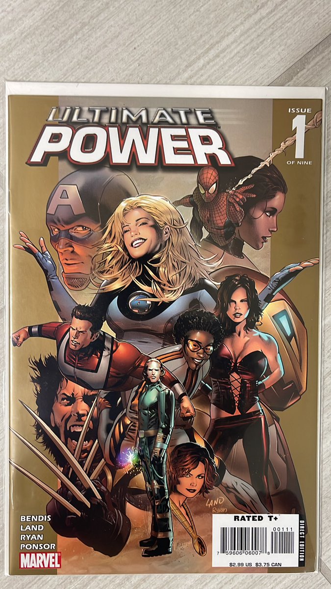 rholmes0520's tweet image. Good morning all. I guess we’ll see how Twitter behaves today. From the #MarvelComics #shortbox comes Ultimate Power #1 (of 9)!  Don’t remember much but it has awesome Greg Land art.  Went from Bendis to Strazinski to Loeb in writing duties…