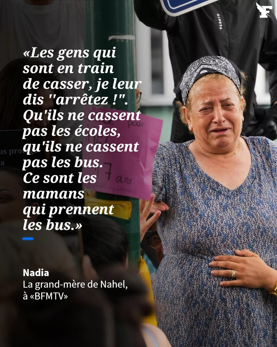 Jointe par téléphone par nos confrères de «BFMTV», Nadia, la grand-mère de Nahel, a appelé à l'arrêt des émeutes qui secouent la France depuis la mort de son petit-fils mardi.