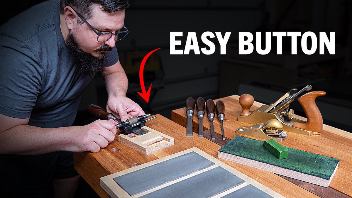 New Video LIVE! This week I’m showing you the absolute simplest set up for sharpening your hand tools. Check it out here: youtu.be/rp-EXabjY7U 
#handtools #woodworking
