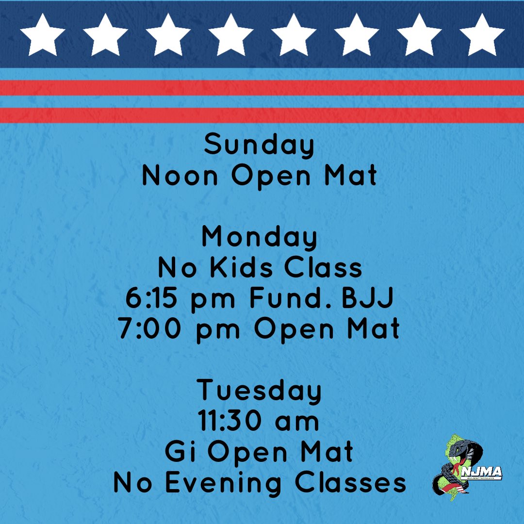 teamnjma's tweet photo. 4rh of July schedule https://t.co/vvOfW4dJUY