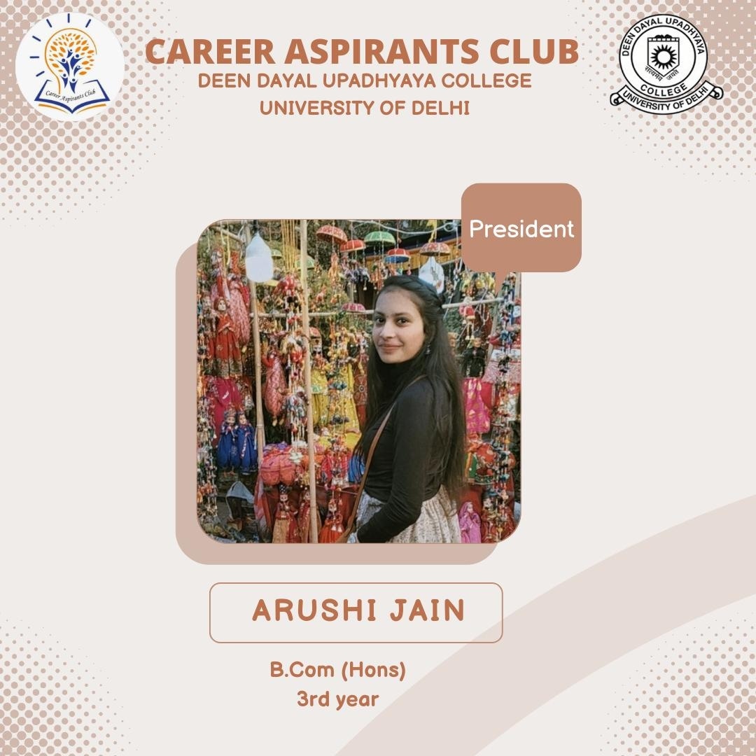 cacdduc's tweet photo. Introducing the president of CAC for the session 2023 - 24.
 Arushi Jain!
 She is an enthusiastic and a determined girl ready to take up challenges in life. https://t.co/rYoi9mymB5