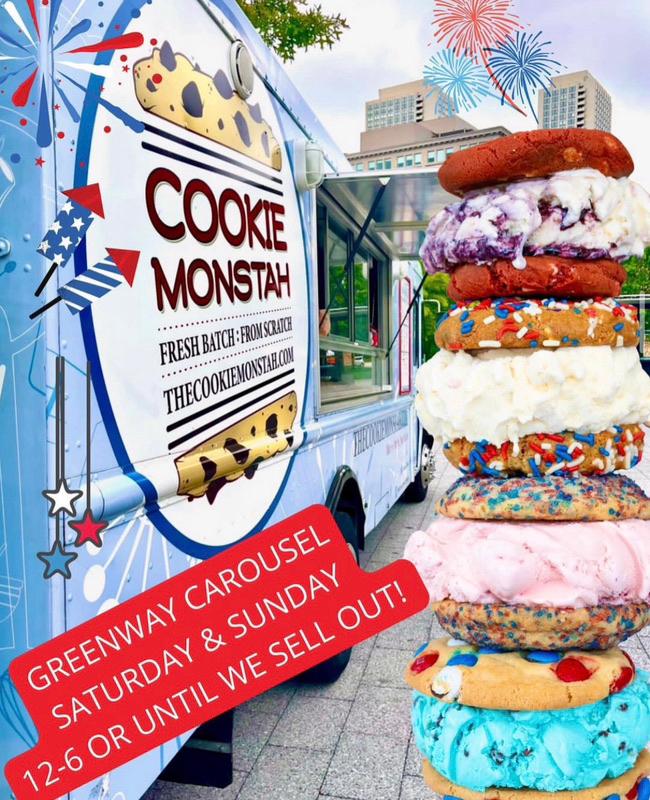 🇺🇸Happy 4th of July Weekend! Hey Boston the truck will be at the Greenway Carousel today, Sun 12-6 or til sold out! Enjoy festive cookie &amp; ice cream combinations at the truck &amp; all 6 locations as well!

🇺🇸Order Cookie Platters &amp; Cookie Cakes for your 4th!