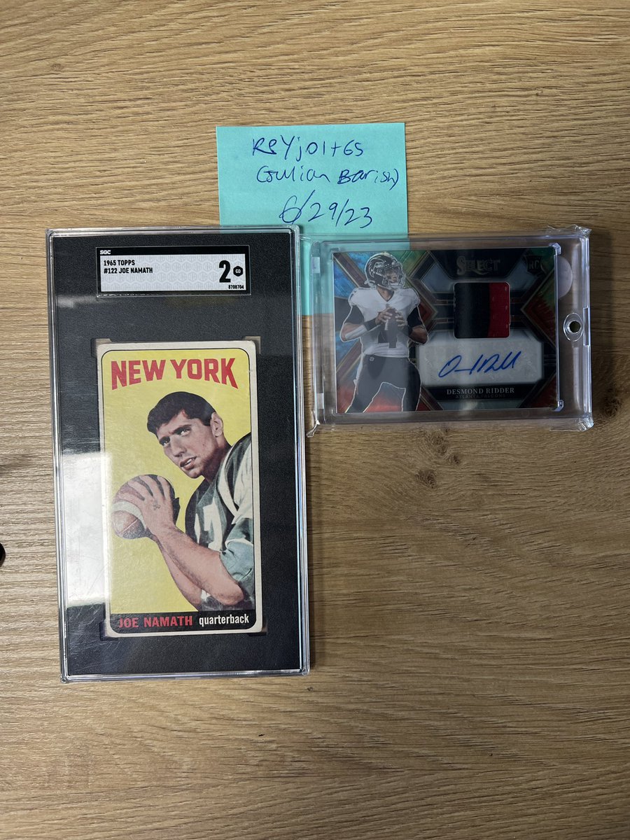 @SLCSports801 @sports_sell @SportsSell3 @HobbyConnector @HobbyRetweet_ @CardboardEchoes Lajoie $3750 Bichette $995 Jung $300 Guzman $145 Mauricio $110 Harper 1/1 $400 Namath RC $2000 Ridder /25 $575 Carroll Sparkle $200 Carroll Purple $165 Carroll 9.5 $255 Carroll 10 $300 Carroll Blue $365