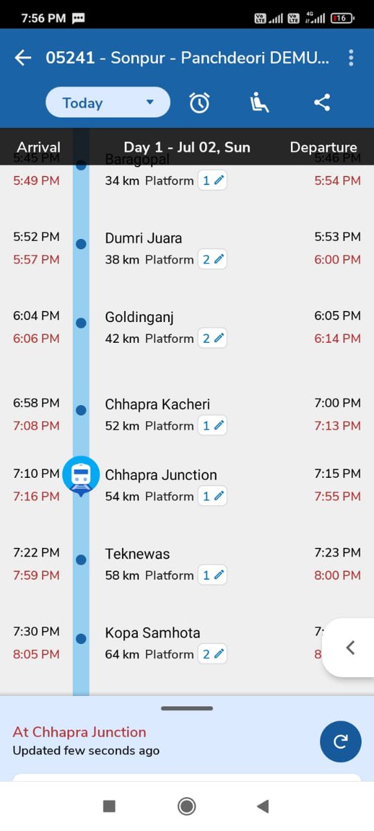 Digvija05547108's tweet photo. Train no- 05241 - Sonpur - Panchdeori DEMU Express Special 05241 travel 10 km with in 2 hours it is really very bad experience date-02/07/2023 https://t.co/fTlHc57tM0