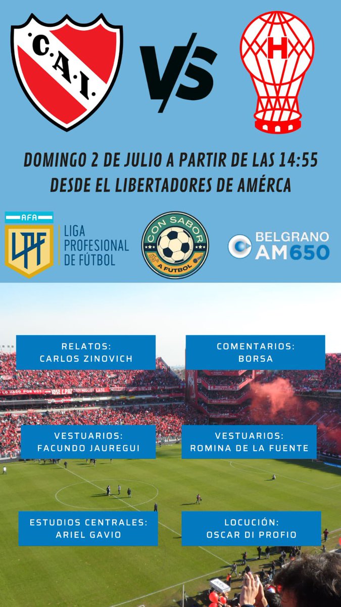 romidlf's tweet photo. Esta tarde desde las 14:55 estaremos en el Libertadores de América para vivir #Independiente - #Huracán, con el equipo de @Consaborafutbol, por @650Radio. Te esperamos! ⚽️📻🎙️ https://t.co/pOWMaTheyH