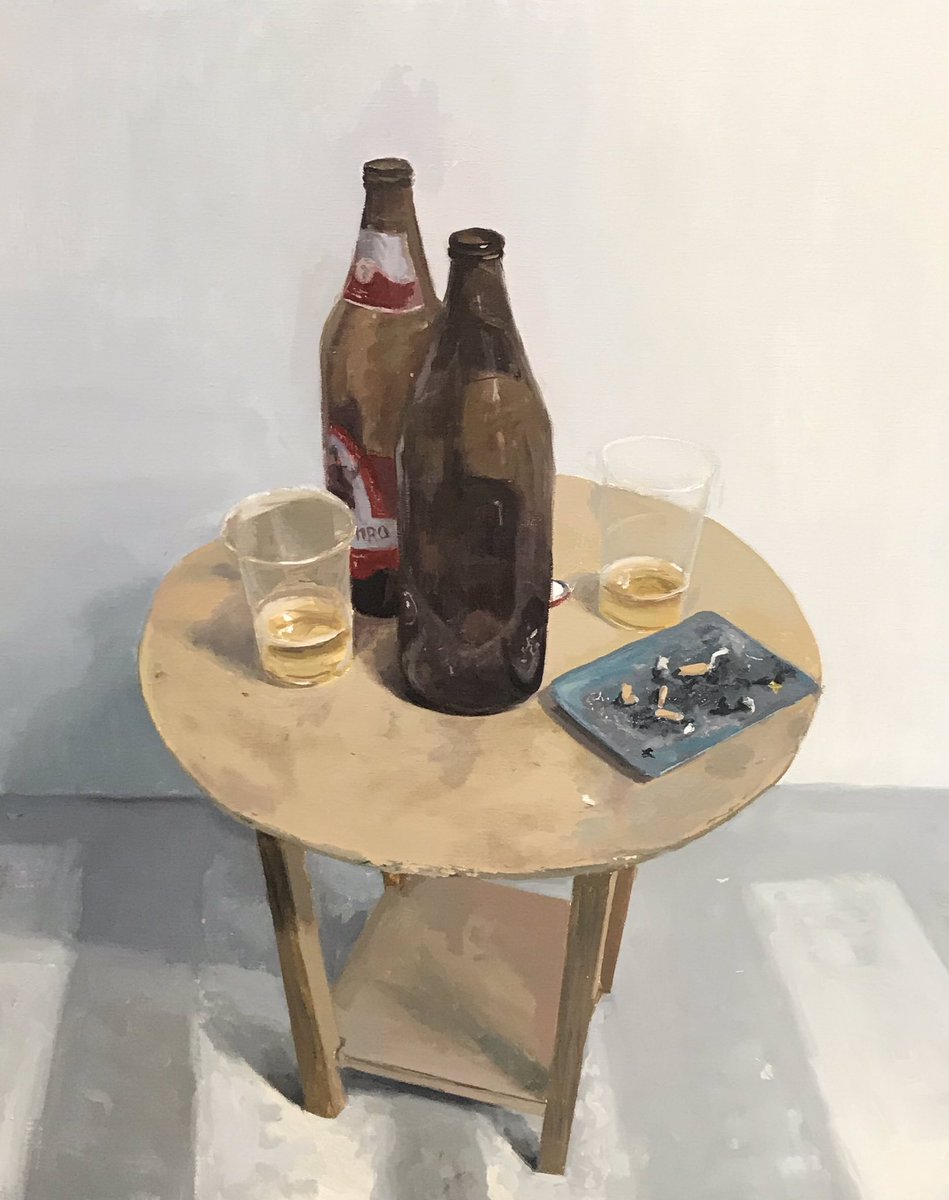 pepebaenanieto's tweet image. Bodegón de cruzcampo, óleo sobre lino .