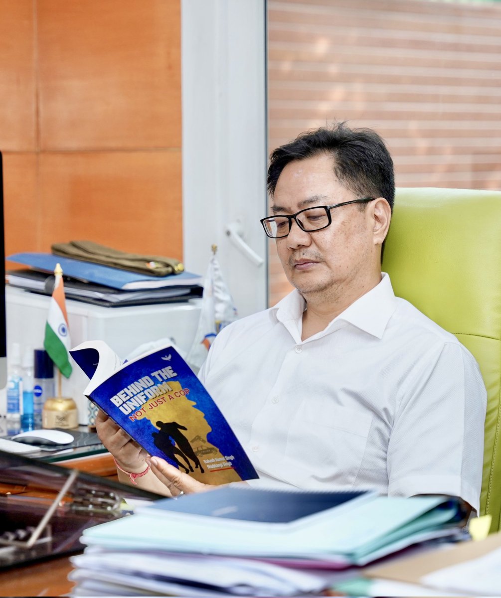 KirenRijiju's tweet image. Congratulations to Shri Rakesh Kumar Singh, Commanding Officer, 194 BN, CRPF and Miss Shubhangi Singh for bringing out an insightful book about the human side of our officers in uniform &quot;Behind The Uniform, Not Just A Cop&quot;.