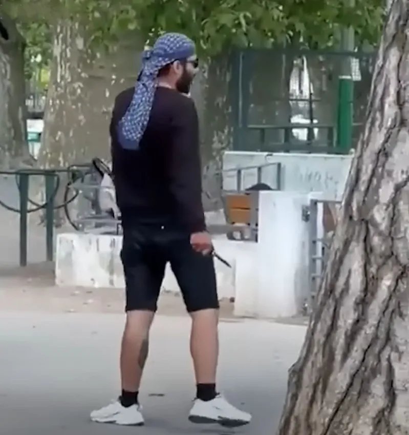 Dear #France, 

Can anyone explain why there was no protests when this man took a knife and attacked babies in a park?  🤔👇
#FranceHasFallen