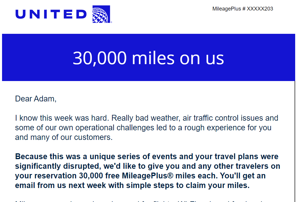 Last week #UnitedAirlines canceled my flight due to a non-existent storm in Chicago, forcing me to miss #ICPP6. What's the point in offering me 30K MileagePlus points when you can't run a reliable airline?