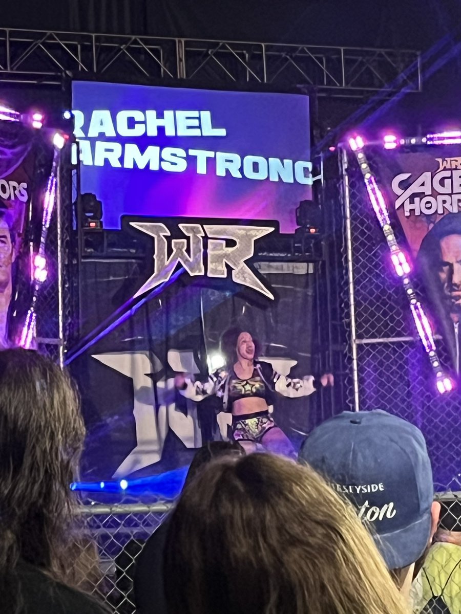ShayHyde's tweet photo. Hell of a fight from @Armstrong18Rach! @MarinaShafir won the match, but Rachel won over the crowd! #CageOfHorrors https://t.co/Pw7PGePAac