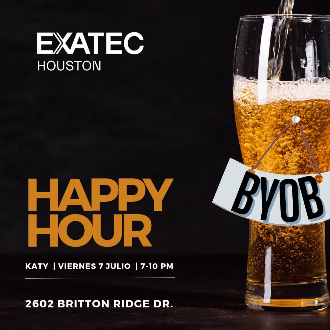 ExatecHouston's tweet photo. ¡Continuamos con los  Happy Hours EXATEC! 
En esta ocasión le toca a Katy, TX ser el host! 

Este evento es BYOB (bring your own beer/drinks)  y si gustan traer un botana para compartir. 

¡Están invitados!  RSVP aquí 👇 https://t.co/GSvD7vobt9
#exatechouston  #exatec https://t.co/TPD0THhL5c