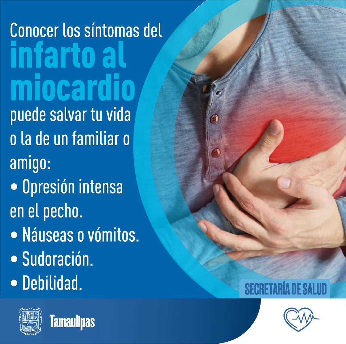 feroma04's tweet photo. Conocer los síntomas del infarto al miocardio puede salvar tú vida, la de un familiar o persona cercana con está emergencia. https://t.co/3fL8ZH0fbL