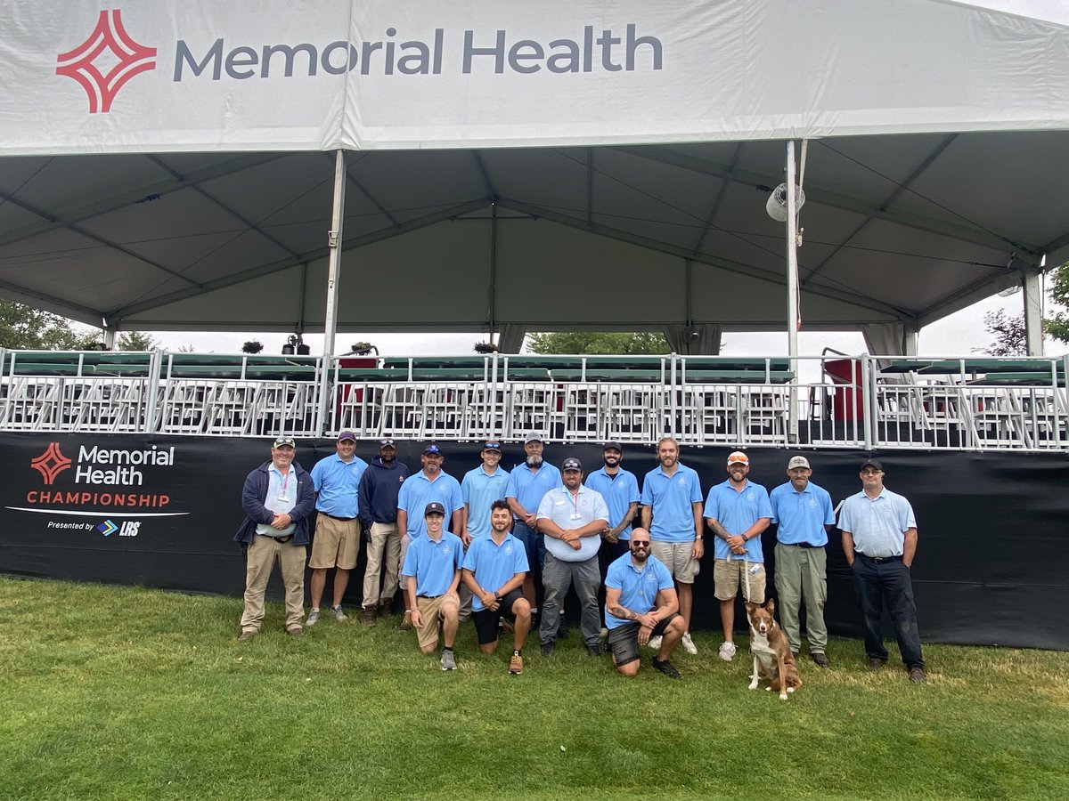razobe01's tweet photo. The final setup is finished!! Beyond proud of the conditions this team prepared for the Memorial Health Championship. They battled severe drought leading up to the tournament. They dodged tornadoes during the tournament. They did it on barely any rest. 

I'm very grateful to Panther Creek Country Club for giving me a chance to host my first PGA Tournament. I learned so much these past two weeks that will allow me to keep growing in my career. Also a huge thank you to @__timconnolly, our tour agronomist. It was great working together with such a professional.