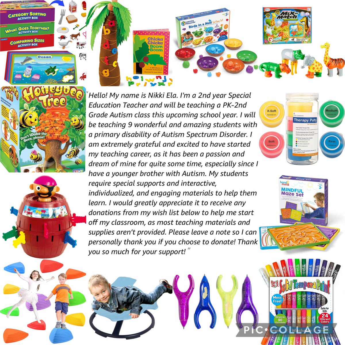 niknikteach's tweet photo. ☀️ Happy Sunny Sunday! ☀️

⬇️ Drop your list for a RT! ⬇️

🍎 2nd year SpEd teacher of a PK-2 Autism class 🍎

✨ I’d LOVE to clear these two items today but would REALLY appreciate any help with my list ✨

❤️ Thank you! ❤️

https://t.co/XxZOdg7jQE

 #AdoptATeacher #Clearthelist https://t.co/pib2ryMbvz