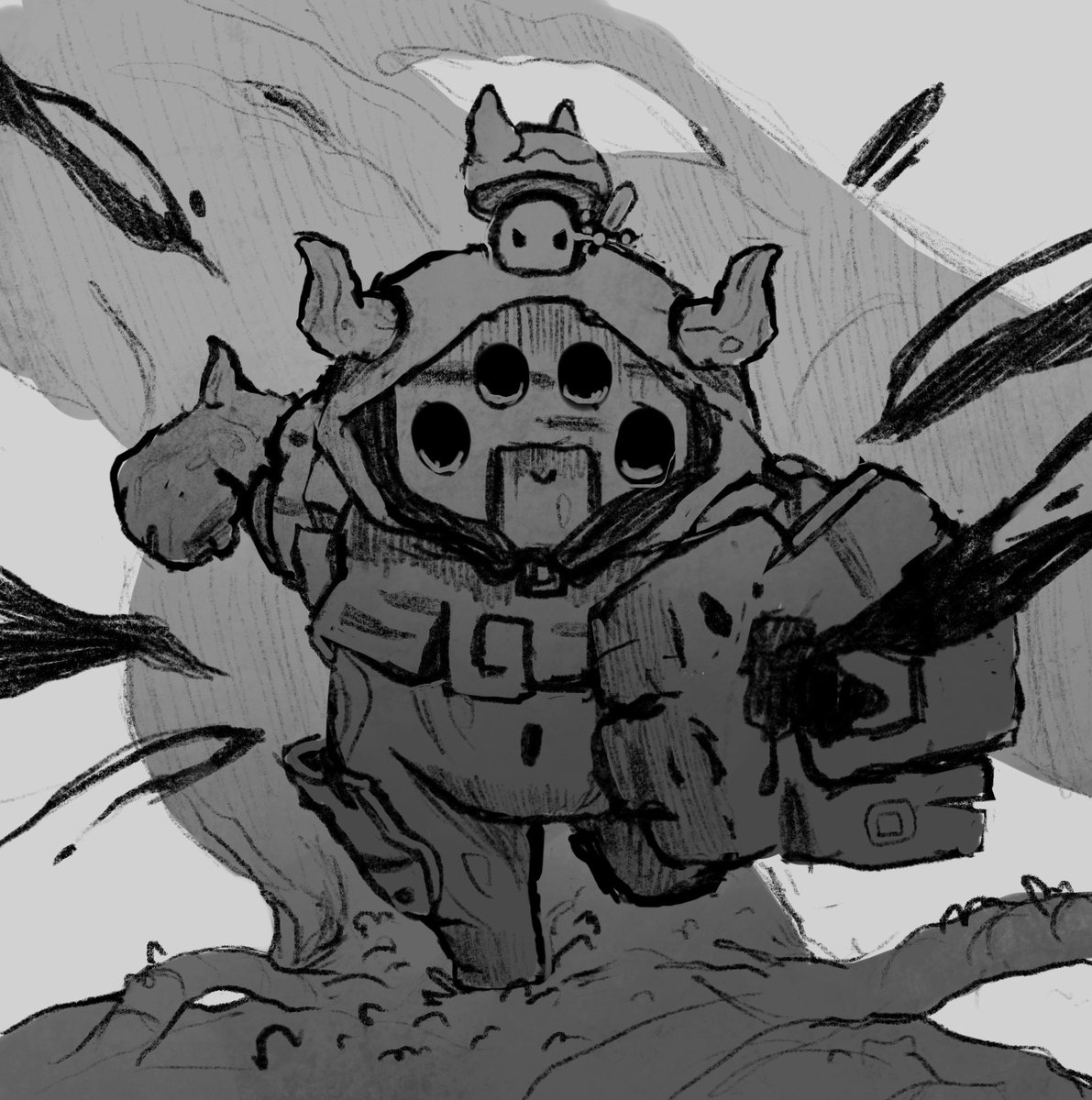 choplings's tweet image. What the sketches for our legendary Choplings look like! 🛡️