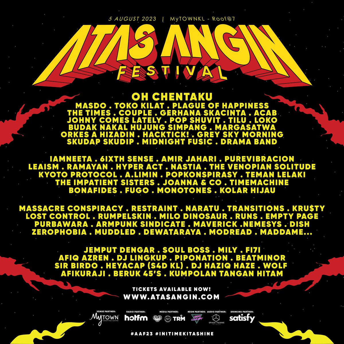 75 performers . 4 stage . 1 day!

What you guys waiting for?! Purchase your tickets now. Limited ticket available!

TICKET:
🎟️ RM150 (Members)
🎟️ RM170 (Non-Members)
🎟️ RM800 (GROUP)
*price not include processing fees

Get your ticket now!
atasangin.com