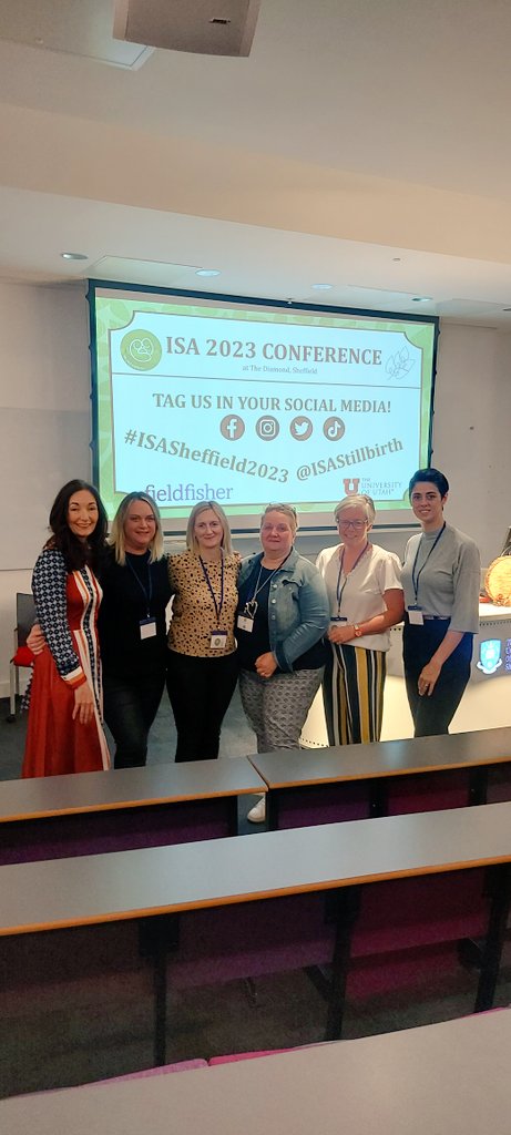 Finally got a photo of us all together. Representing @saoltagroup West and North West Ireland at #ISASheffield2023 #TeamSUH @PortiunculaHosp @CNMESligo @CNMEGalway @CNME_Donegal @ISAStillbirth @PregnancyLossIE @helenbyrnes3  @Lornasw54072828 @Luneen @doulamagoo #VanessaBiggs