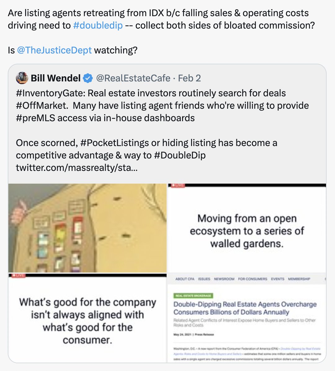 RealEstateCafe's tweet photo. @REstephRS #Fee4Savings: Key Q is whether there will be commission SAVINGS ahead?

What unintended consequences?

Tree falling in the forest that no homebuyers hear or "Shot heard round the real estate world?"

Weaponize or wipe out inhouse sales?

End #DoubleDipping, reverse #ScarcityLoop? https://t.co/Oq8ZrdeAMH