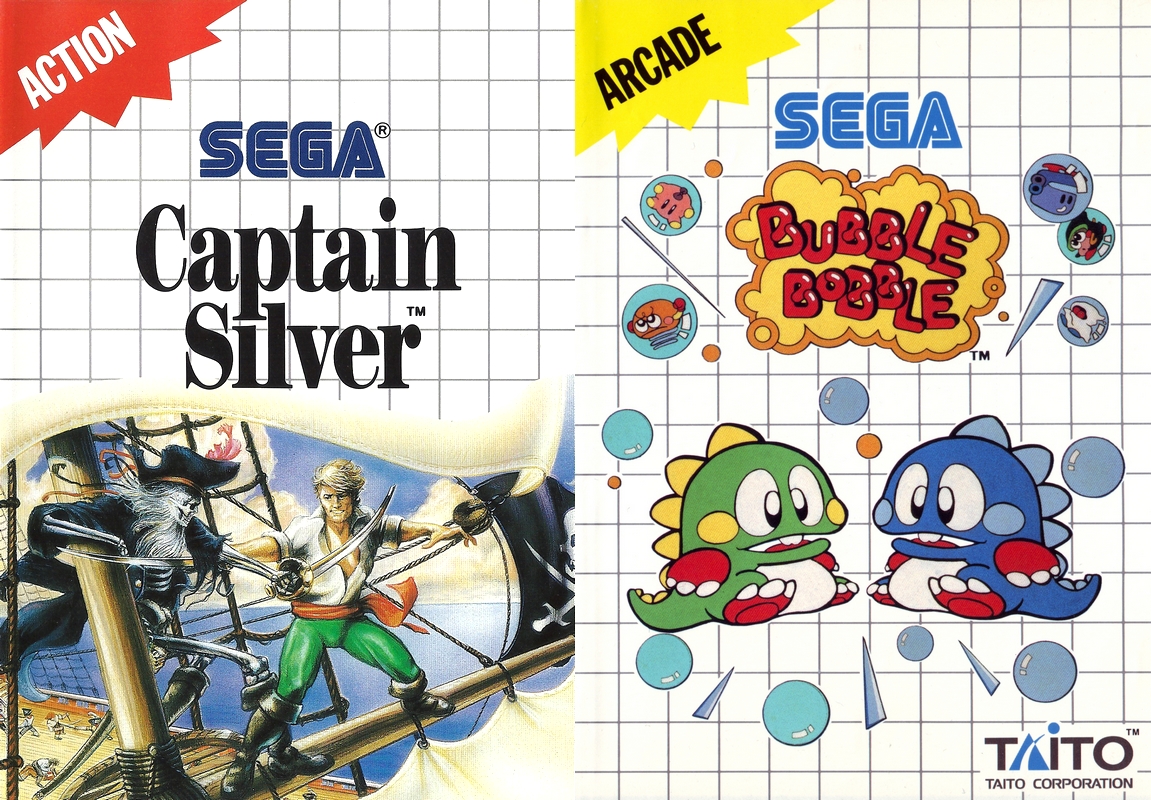 segaretrobr's tweet photo. Hoje é aniversário de 35 anos de Captain Silver e Bubble Bobble, lançados em 02/07/1988 para o Master System!
#captainsilver #dataeast #bubblebobble #taito #mastersystem #sega https://t.co/IAibvsyHfe