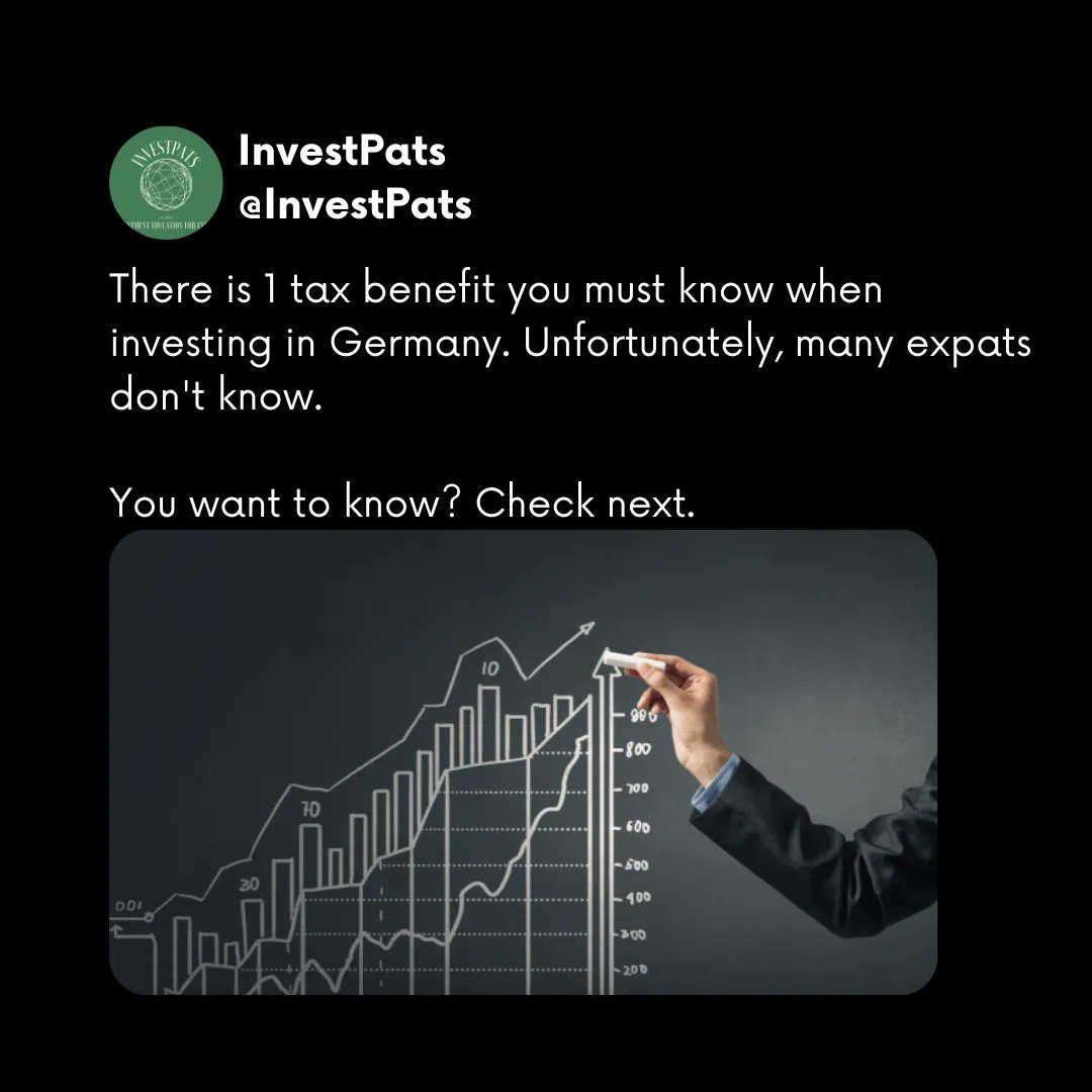 InvestPats's tweet photo. This one tax benefit is crucial when investing in Germany.
You want to know it? Check it here.

Did you find this post valuable? Follow @Investpats on Twitter/Instagram, and join our group @InvestPats on LinkedIn/Facebook. 

#Investpats #Investment #Personalfinance #Germany https://t.co/W7BDwLUBeS