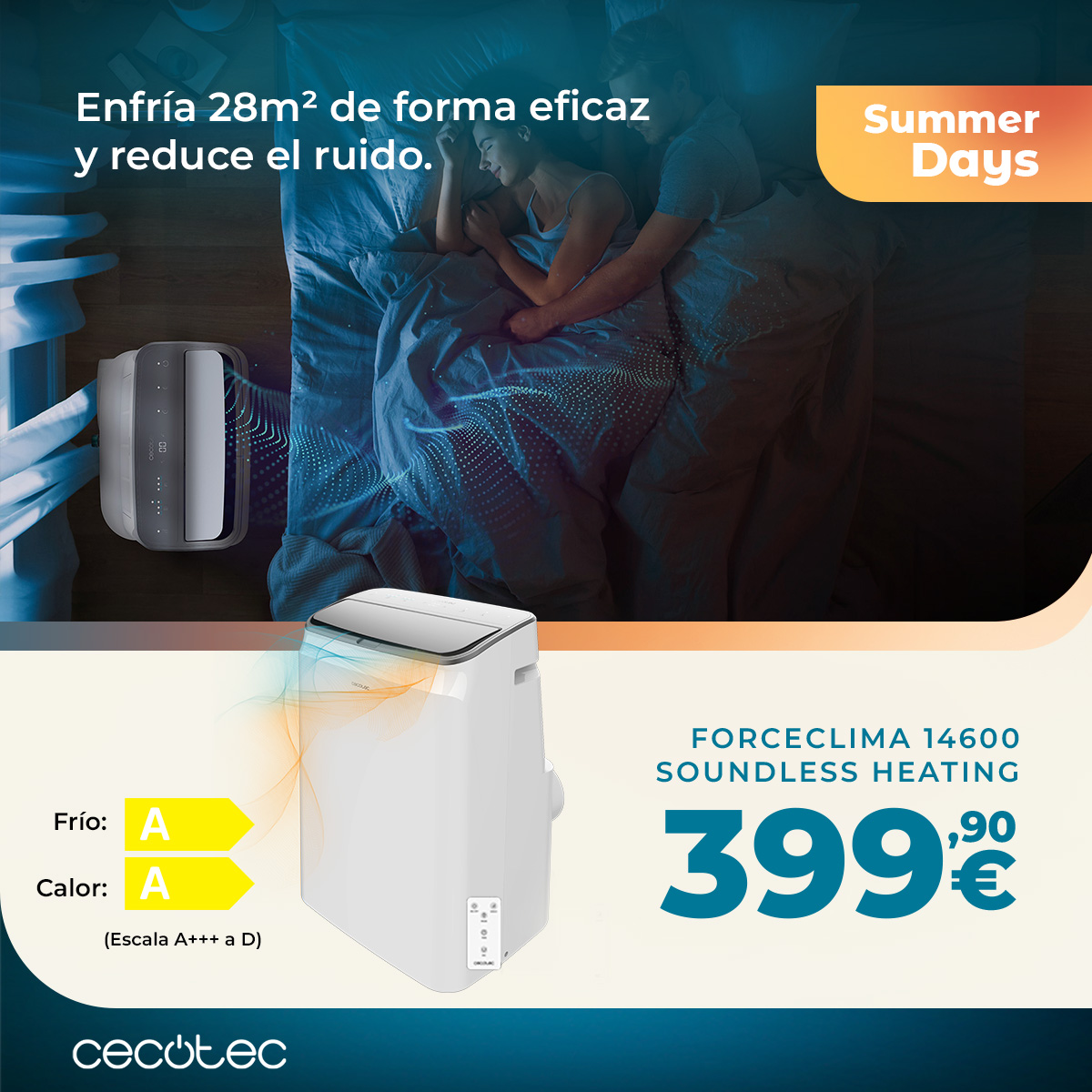 CECOTECoficial's tweet image. ¡Este #verano, no pases calor! 😎
Enfría hasta 28 m2 con el aire acondicionado portátil ForceClima 14600 Soundless Heating.
✔️Eficiencia energética clase A.
✔️Funcionamiento silencioso.
✔️Control remoto.
🔗ow.ly/qiX650OZ4Fg
#Cecotec