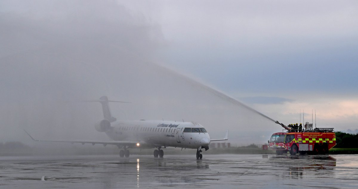 LPL_Airport's tweet photo. A historic day at Liverpool John Lennon Airport, as we welcomed Lufthansa for the first time in May 2022.
The German airline begin direct flights to Frankfurt, with onward connections to six continents, restoring our link with the world.
📸 Colin Lane
#LPL90 https://t.co/JmQsoArLaC